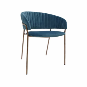 Velvet Occasional Chair with Gold Metal Legs