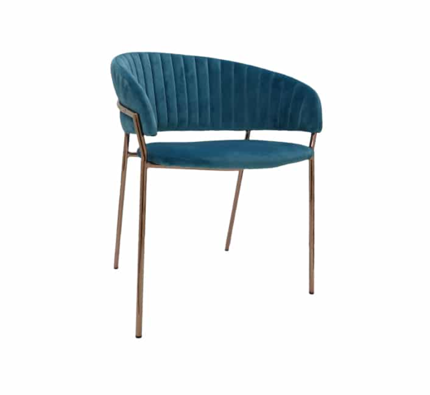 Velvet Occasional Chair with Gold Metal Legs