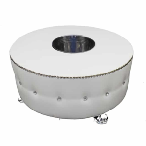 Nepal Leather Round Ice Bucket Table